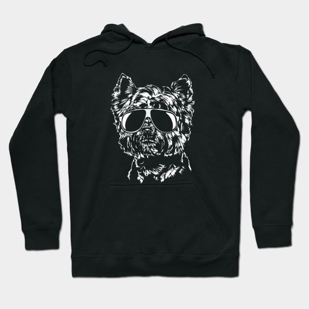 Cool West Highland White Terrier with sunglasses Hoodie by wilsigns